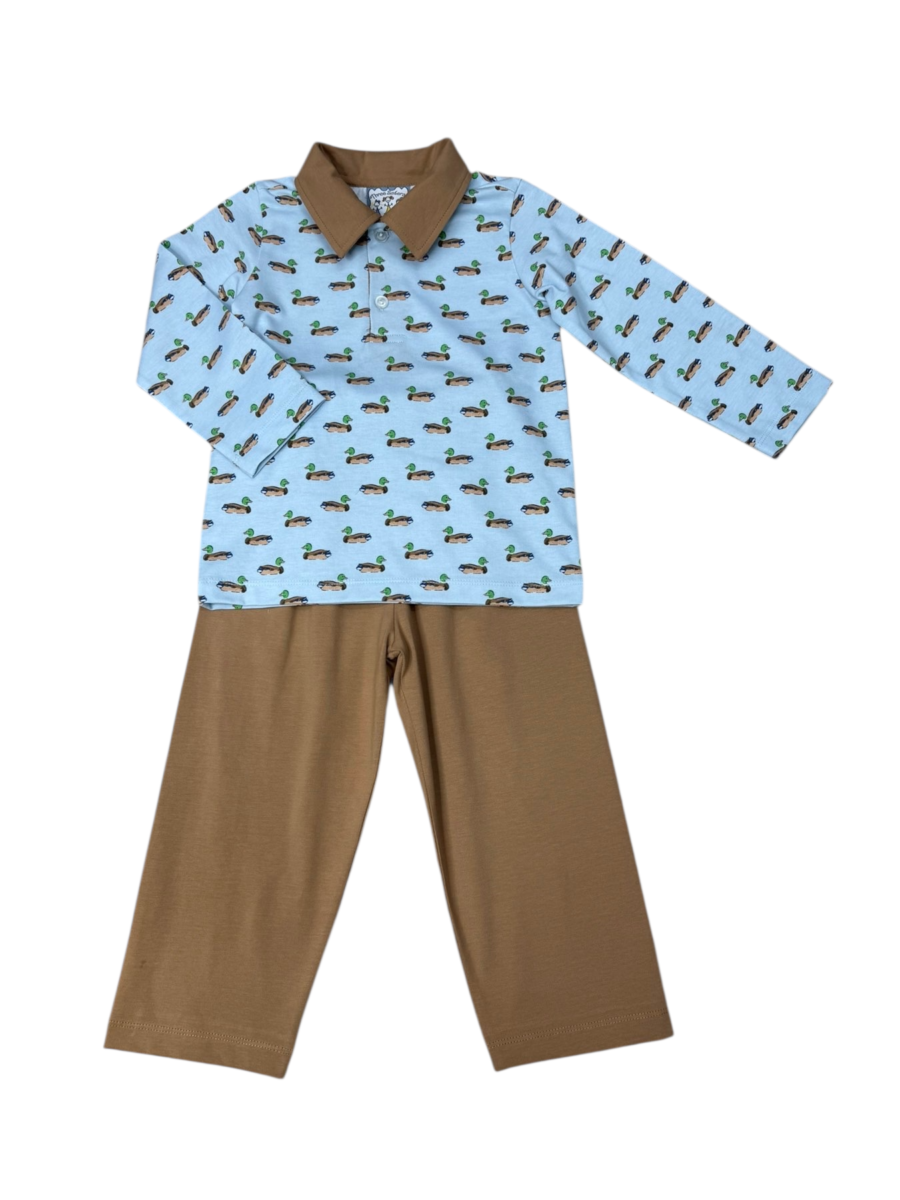 Boys Mallard Duck Polo Pant Set