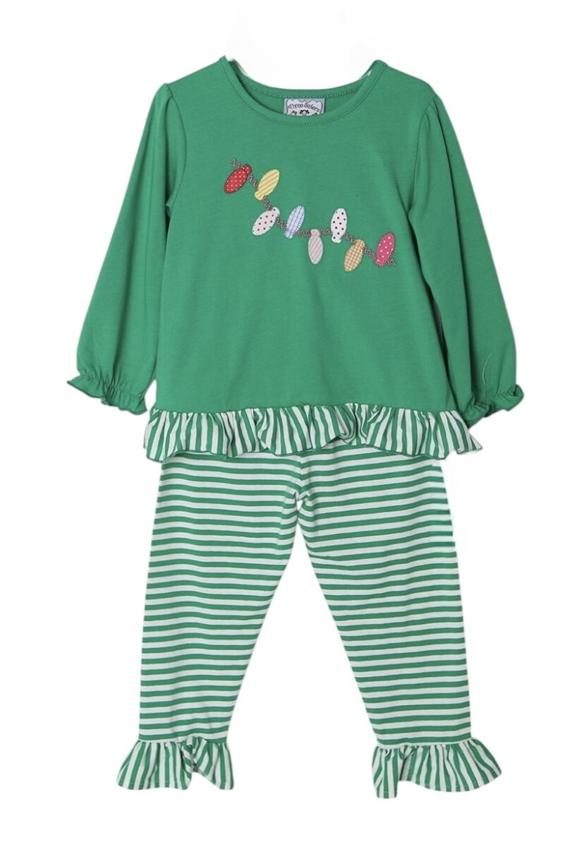 Girls Christmas Lights Pant Set