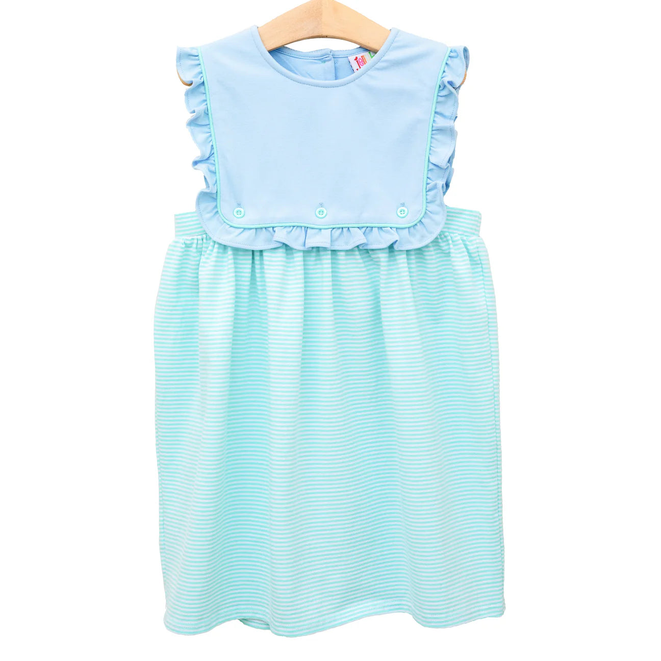 Amelia Dress - Blue/Mint Stripe