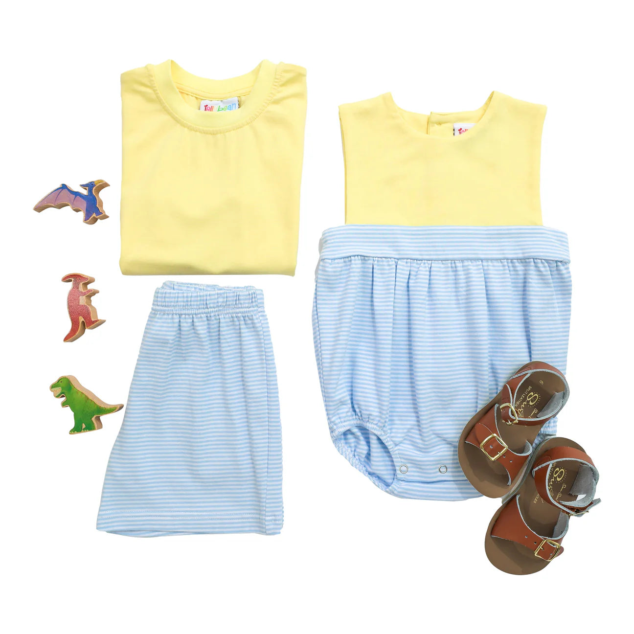 Drew Short Set - Yellow/Blue Stripe