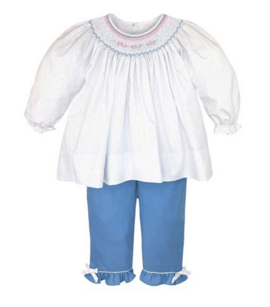 Girls Smocked Bishop Pant Set