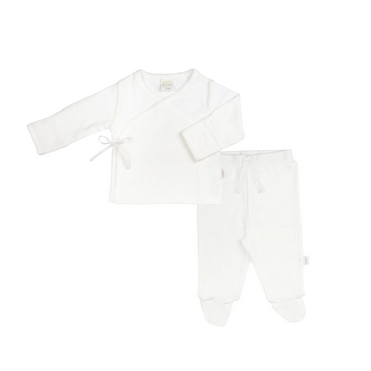 Pointelle Kimono Set - White