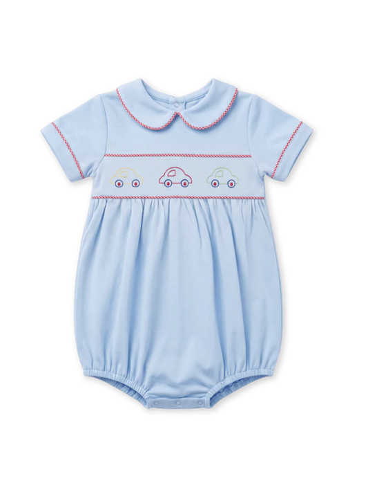 Bluffton Blue Knit with Car Embroidery Bubble