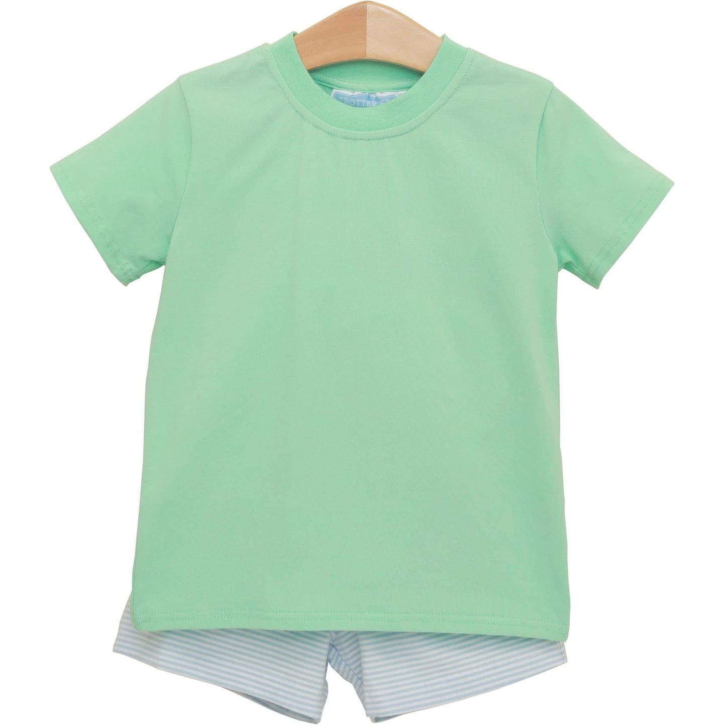 Shepherd Short Set- Light Blue Stripe/Mint