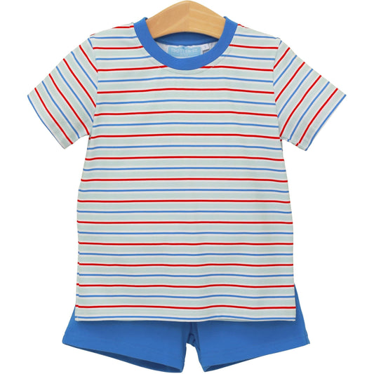 Drew Short Set- Patriotic Stripe