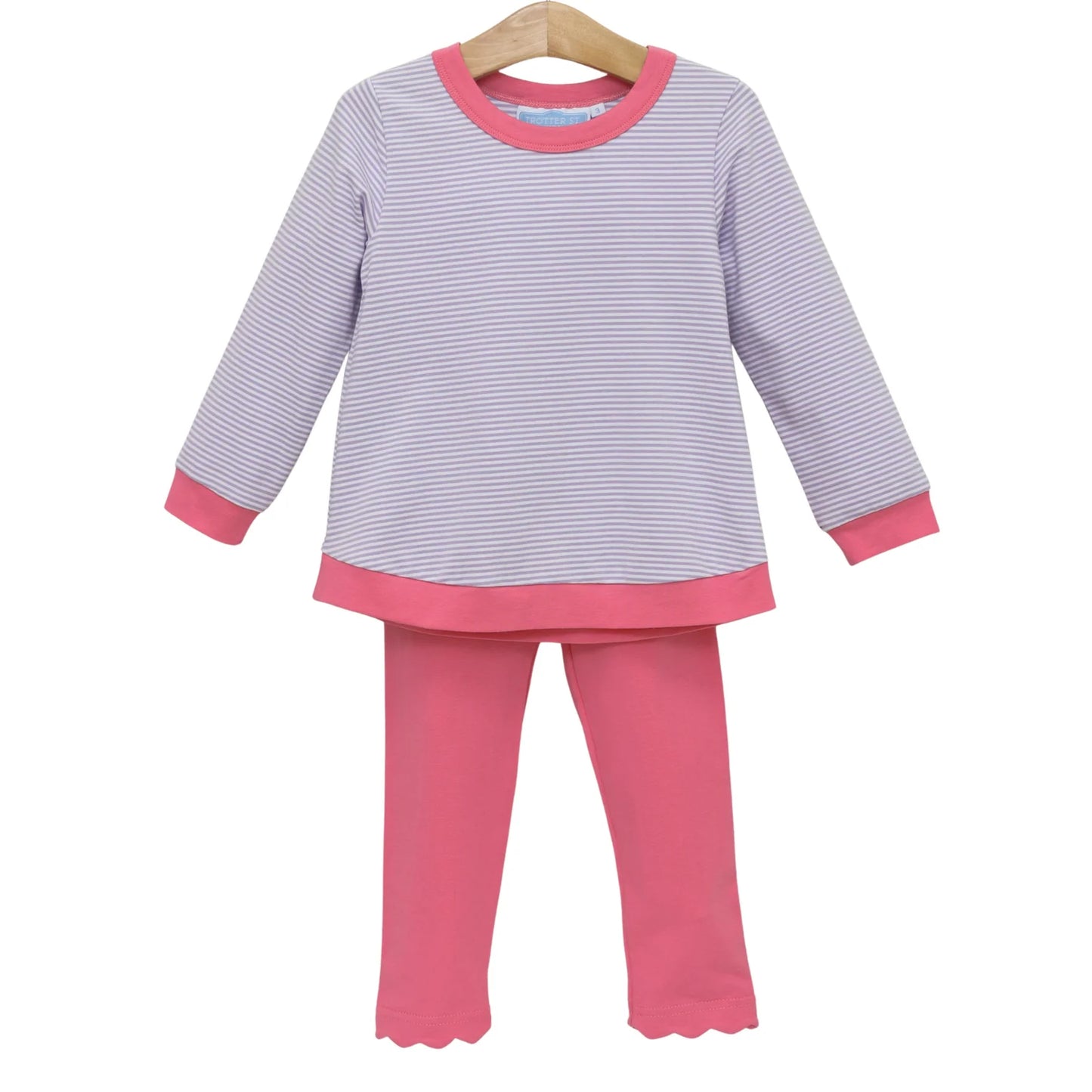 Reagan Pant Set- Lavender Stripe/Pink