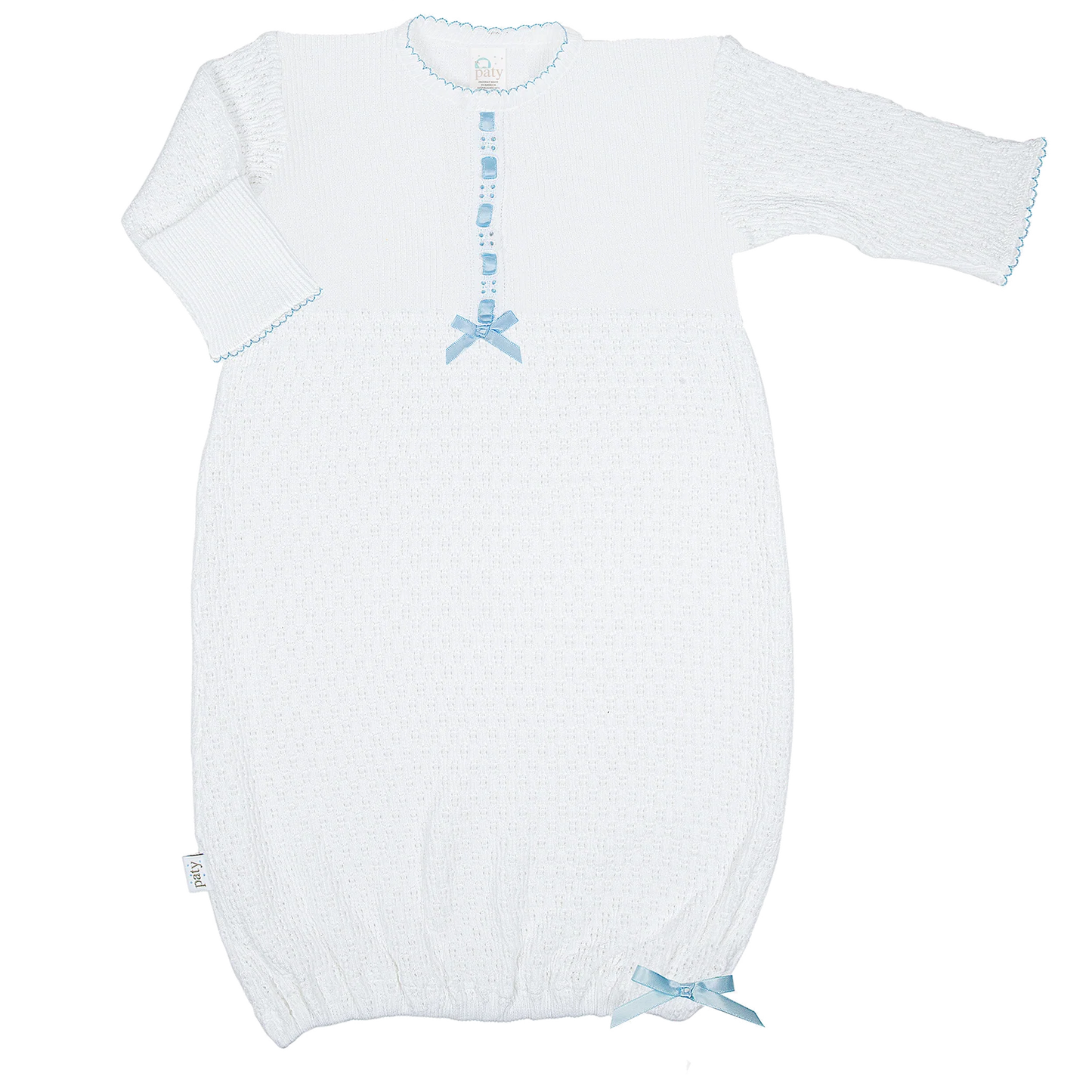 Paty Knit Eyelet Gown - Blue