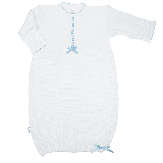 Paty Knit Eyelet Gown - Blue