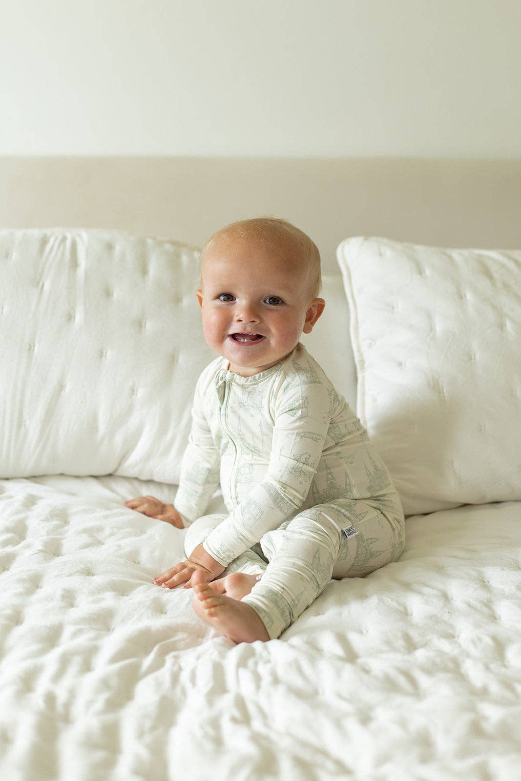 Sage Toile Double Zipper Bamboo Sleeper