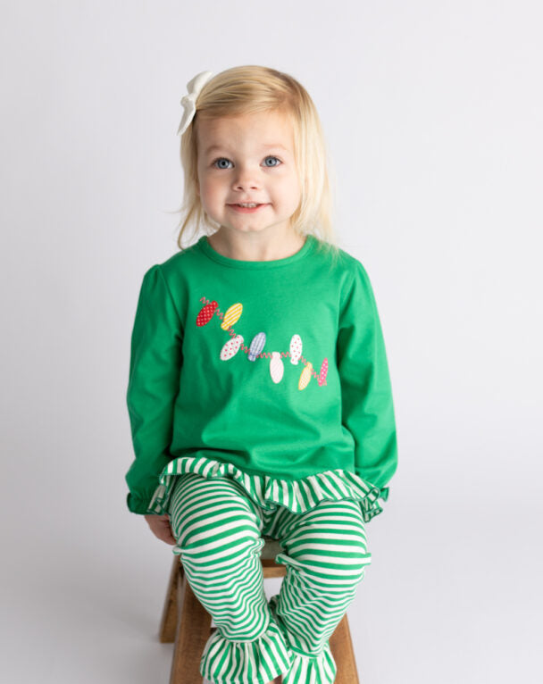 Girls Christmas Lights Pant Set