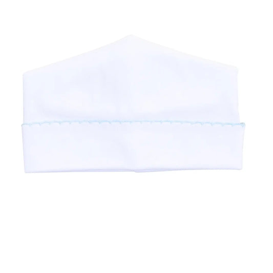 White Hat with Blue Trim