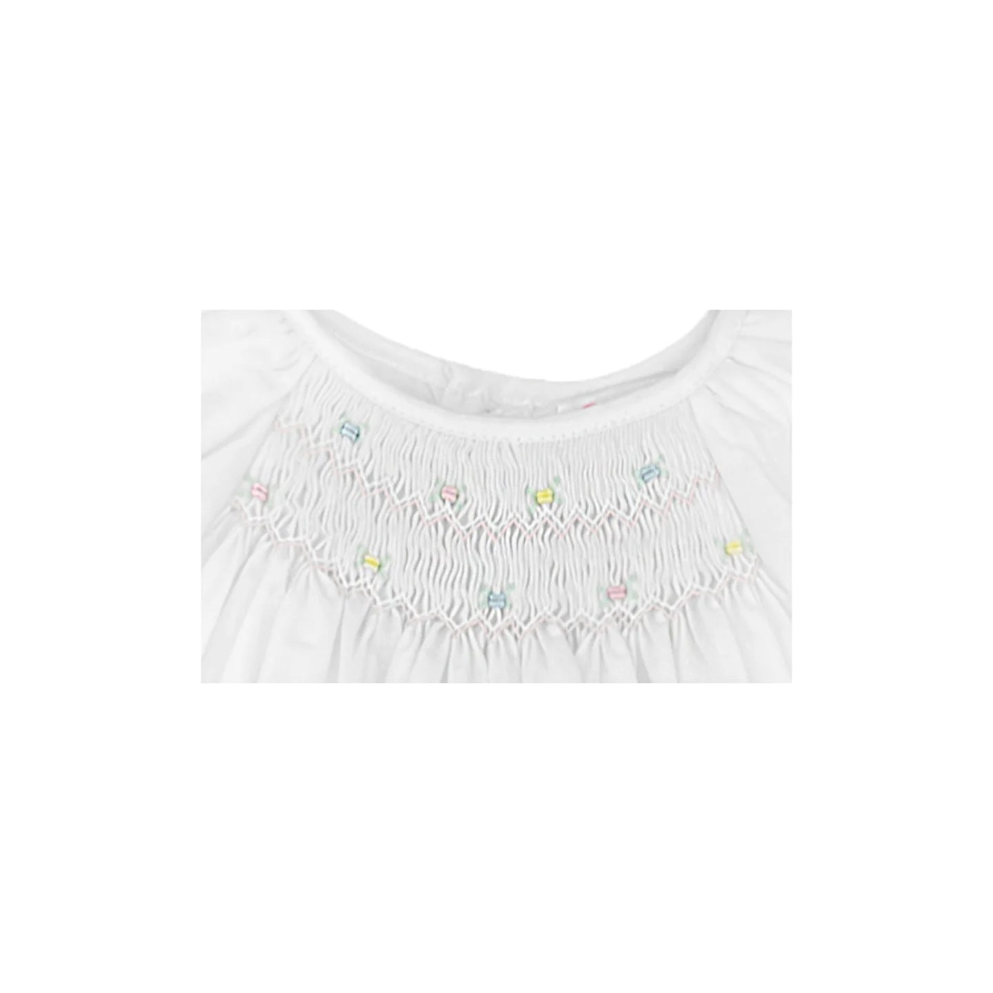 White Daygown with Raglan Sleeves and Embroidered Hem and Bonnet