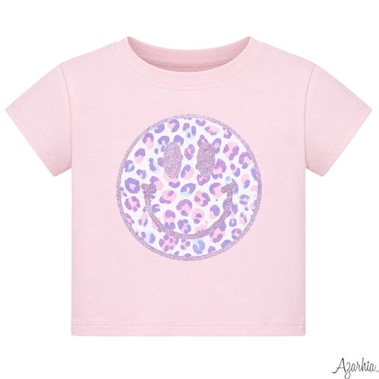 Glitter Leopard Love Smiley Pink Boxy