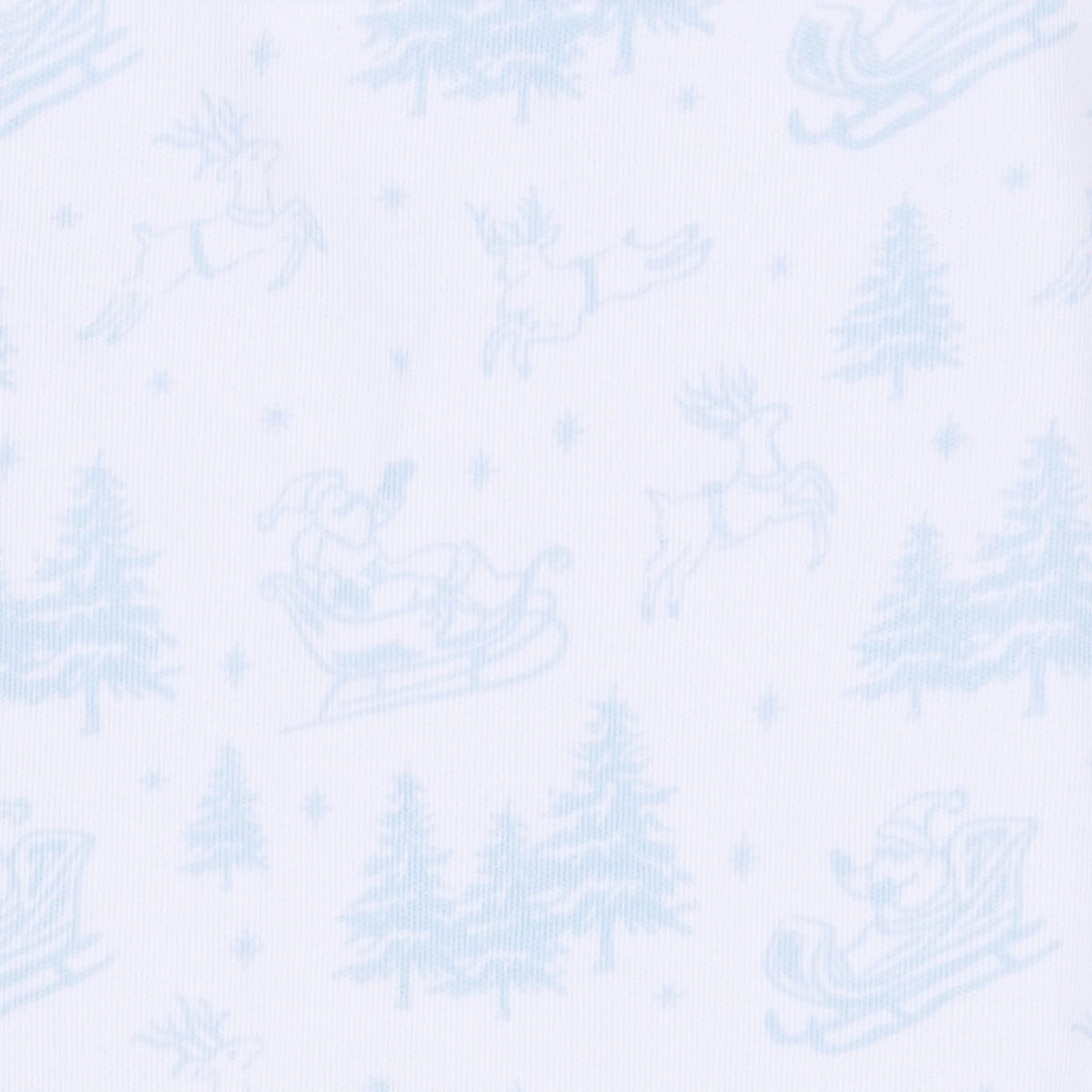 Holiday Toile Long Pajamas - Light Blue