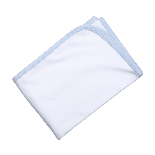 Leo White and Blue Receiving Blanket