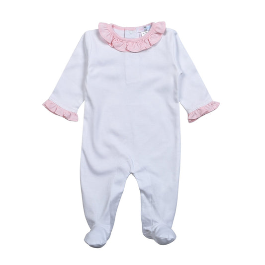 Lily White and Pink Ruffles Footie