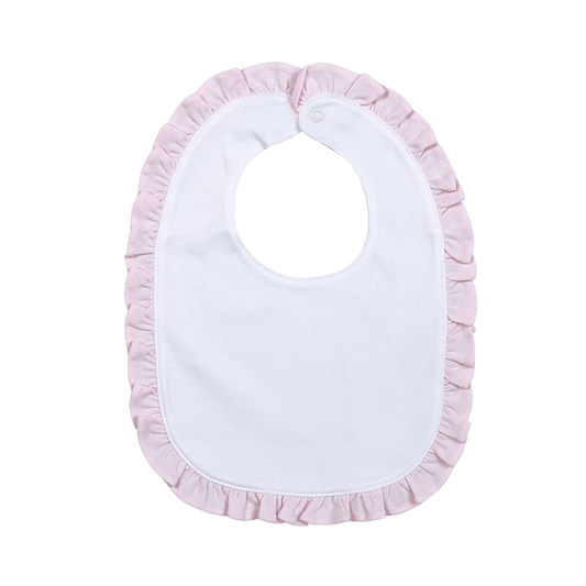 Lily White and Pink Ruffles Bib