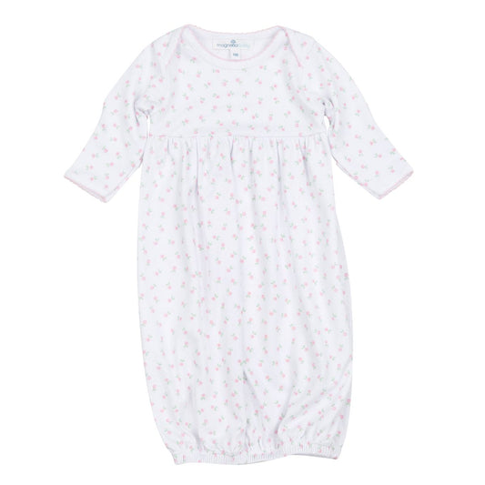 Juliette's Classics Pink Printed Gathered Gown