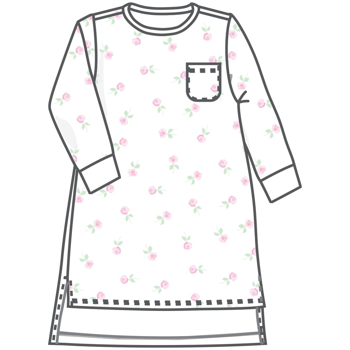 Juliette's Classics Long Sleeve Nightdress - Pink