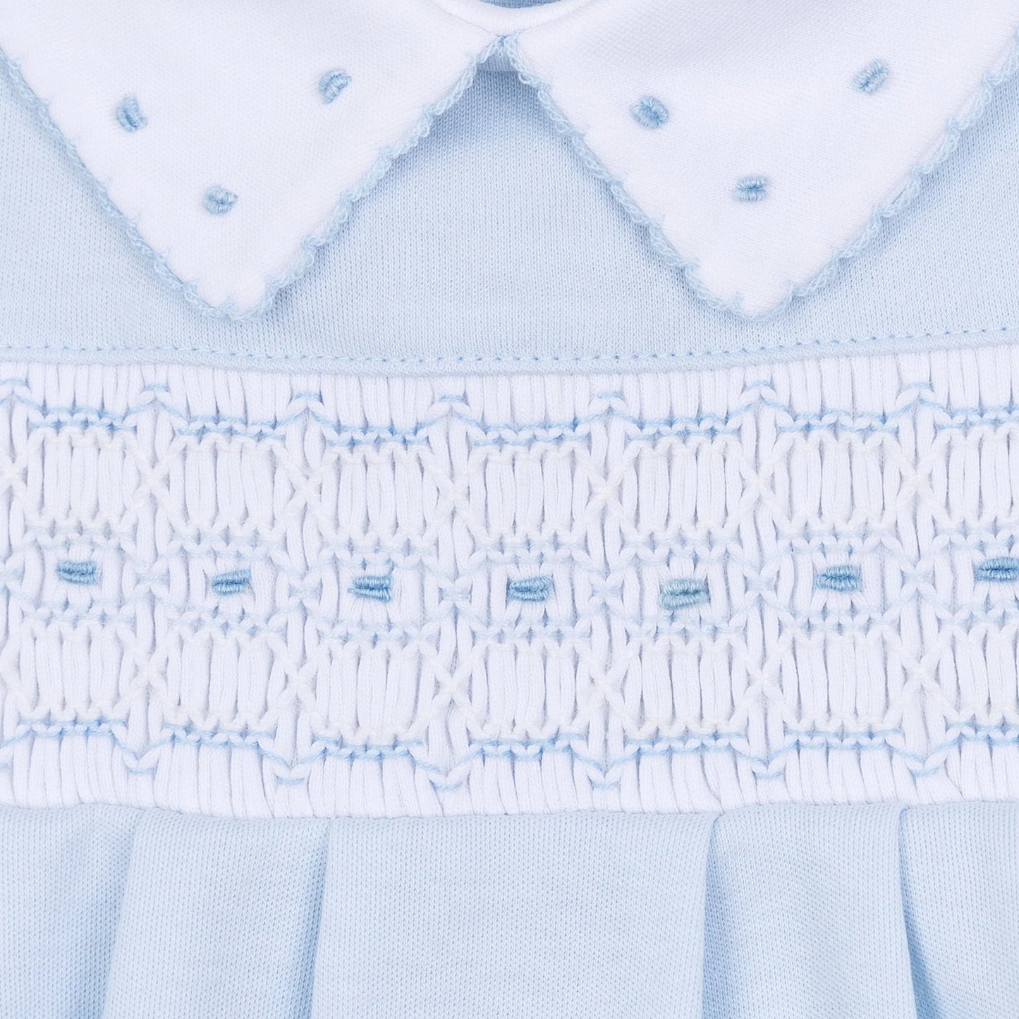 Landry Smocked Short Playsuit - Light Blue