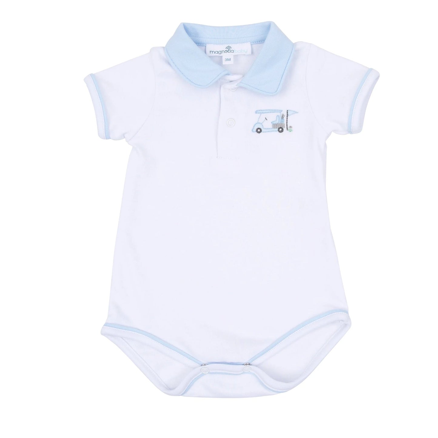 Little Golfer Collared Bodysuit - Blue