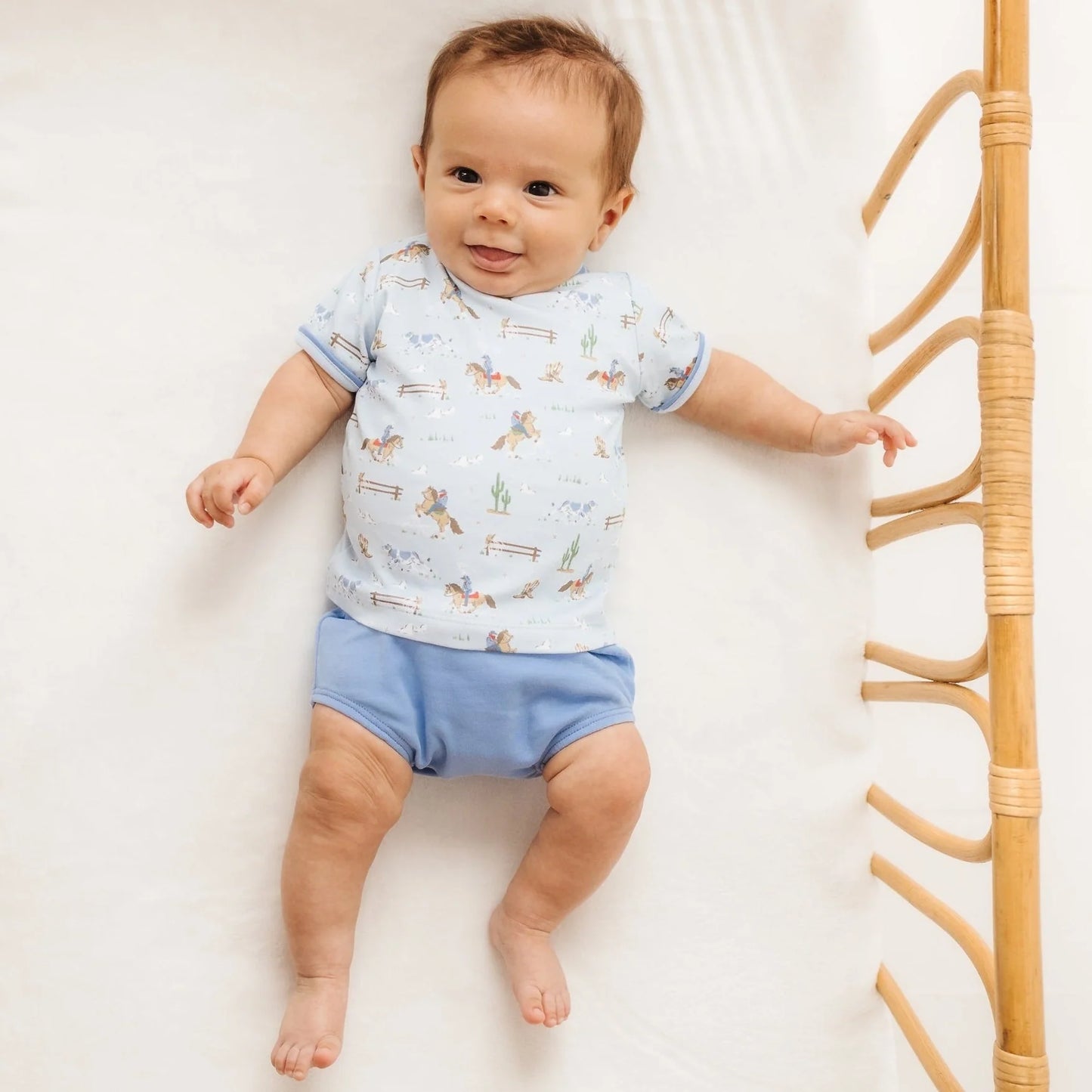Little Wranglers Diaper Set - Sky