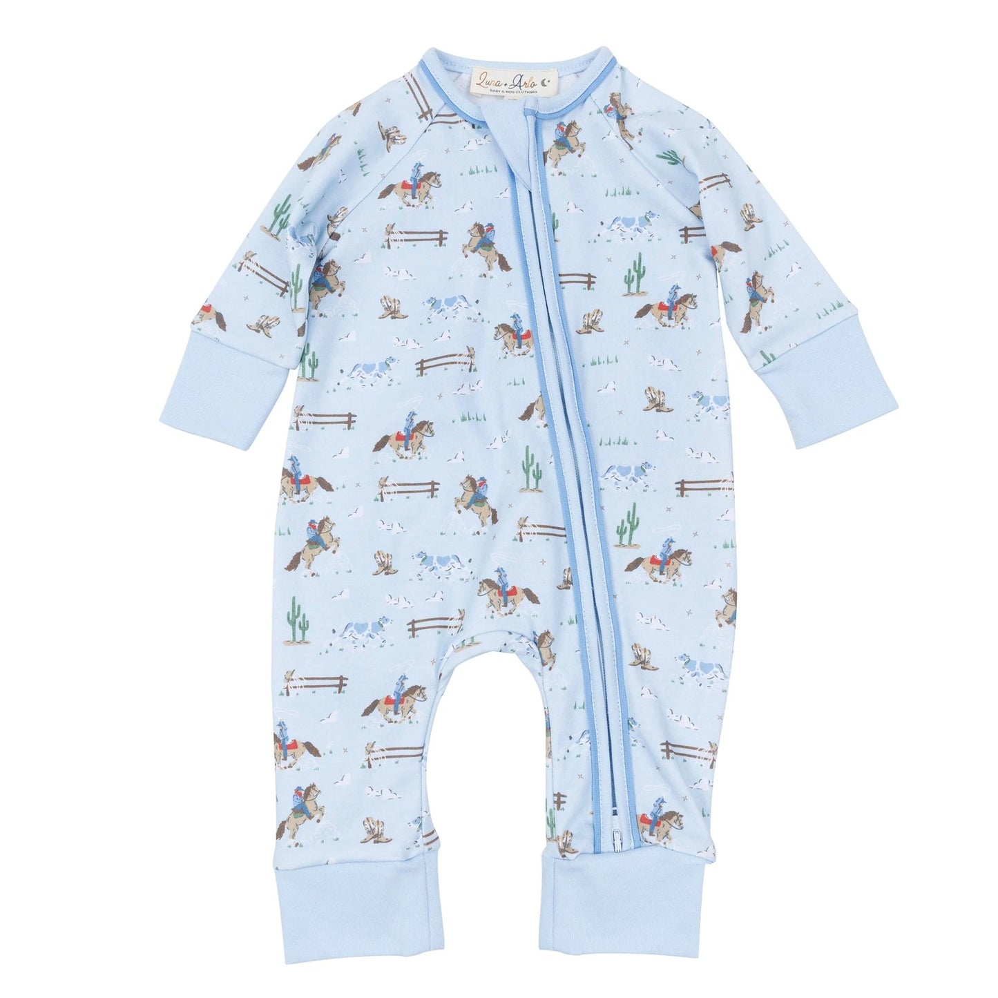 Little Wranglers Zip Playsuit - Sky