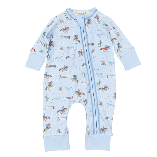 Little Wranglers Zip Playsuit - Sky
