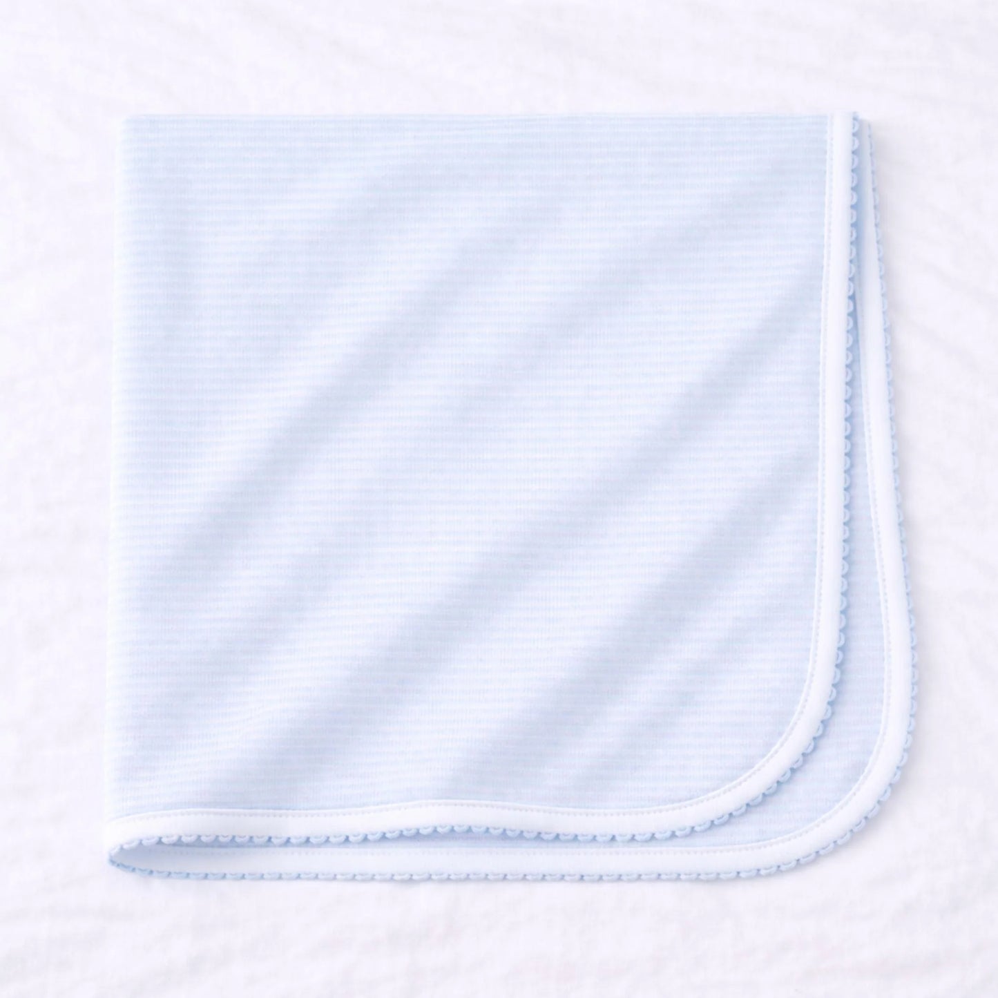 Mini Stripes Receiving Blanket - Light Blue