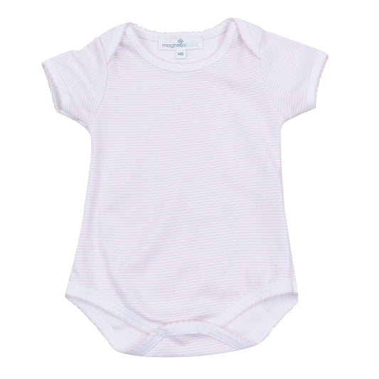 Mini Stripes Short Sleeve Bodysuit - Pink