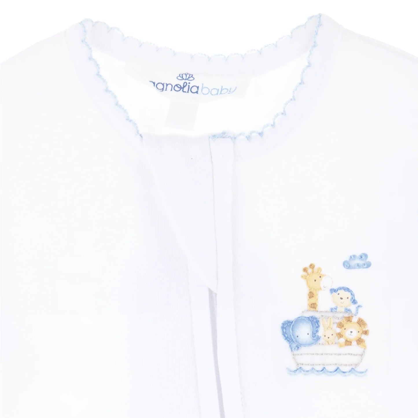 Noah's Ark Zip Footie - Blue
