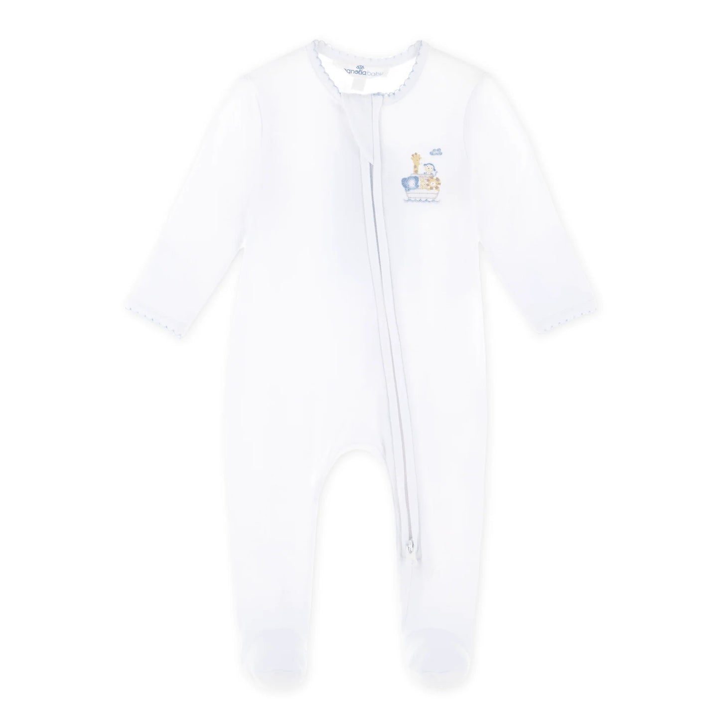 Noah's Ark Zip Footie - Blue