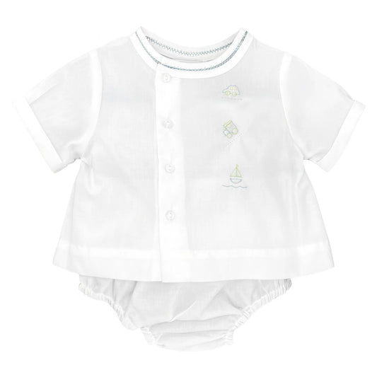 Boy Nursery Shadow Embroidered Diaper Set