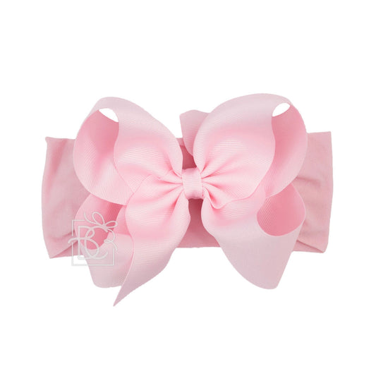 Wide Pantyhose Headband - Powder Pink 5.5"