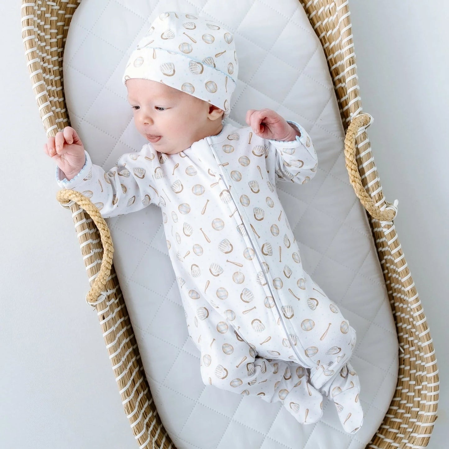 Precious Lil' Sluggers Zipper Footie - Light Blue