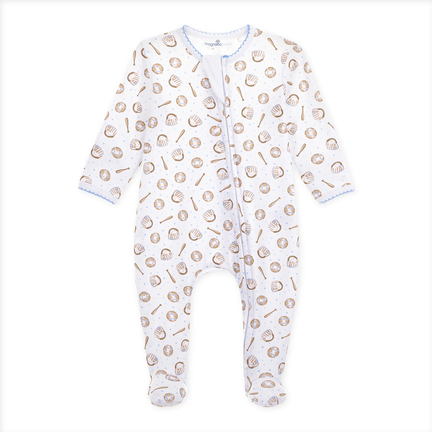 Precious Lil' Sluggers Zipper Footie - Light Blue