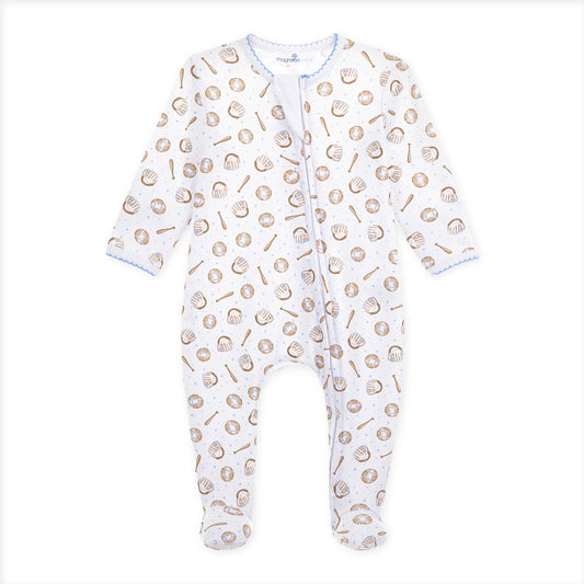 Precious Lil' Sluggers Zipper Footie - Light Blue