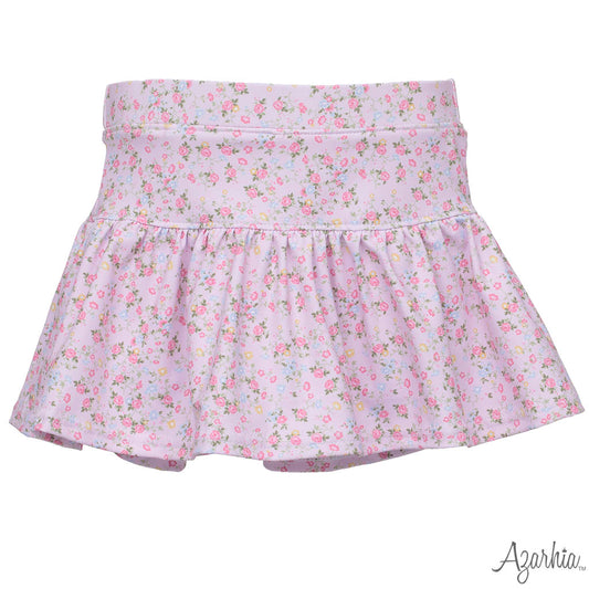 Pretty in Pink Flowers Gathered Skort
