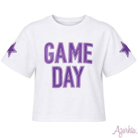 Shimmer Purple Game Day Boxy T