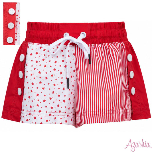Stars and Stripes Red Color Block Short