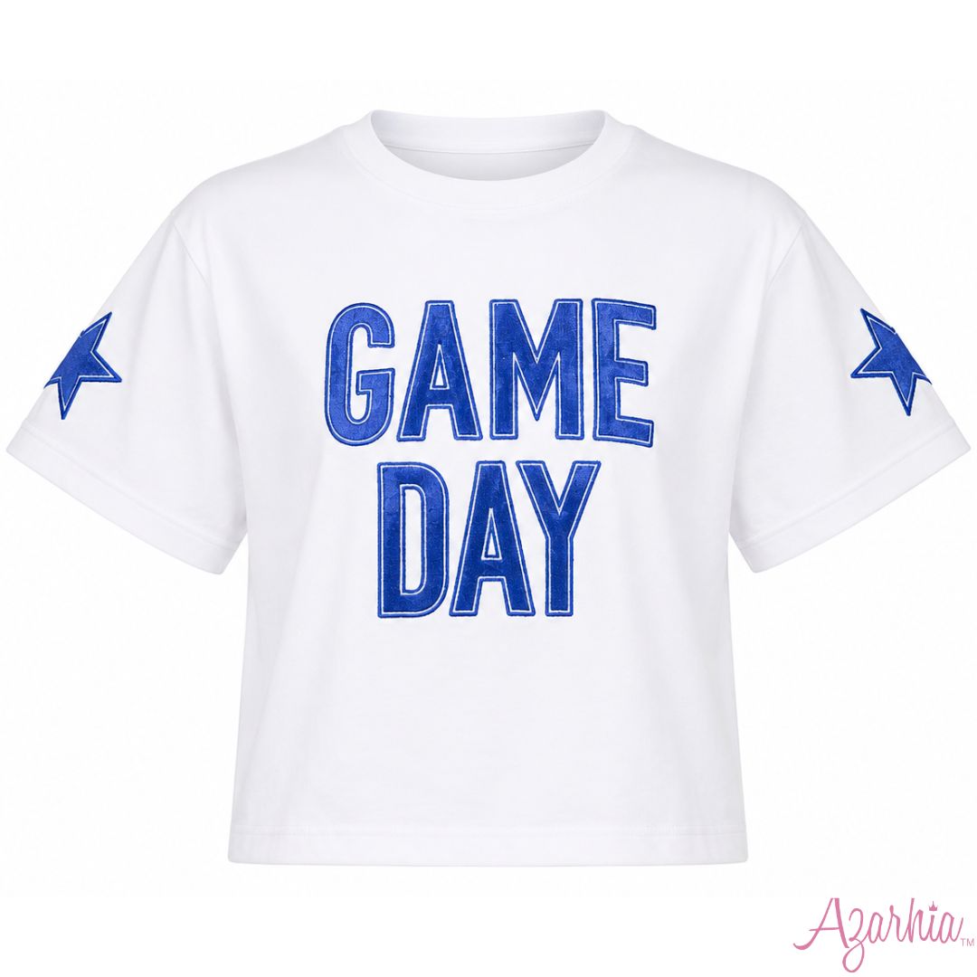 Shimmer Royal Blue Game Day Boxy T