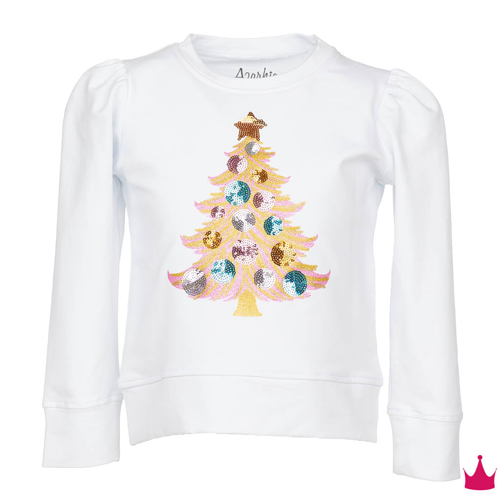 Sequin Christmas Tree White Holly