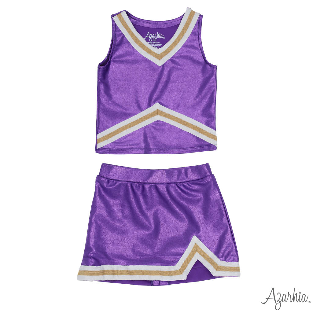 Shimmer Cheer Suit - Purple/Gold