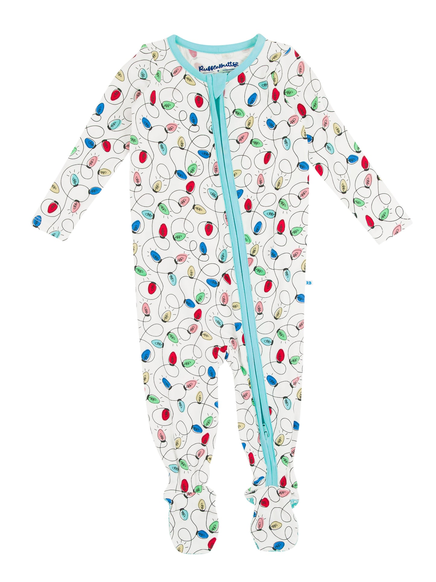 Holiday Lights One Piece Footie Pajamas