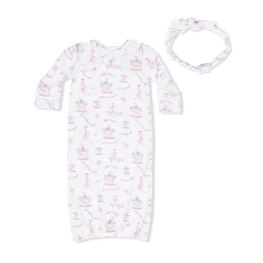 Carousel w/ Bows - Gown & Headband