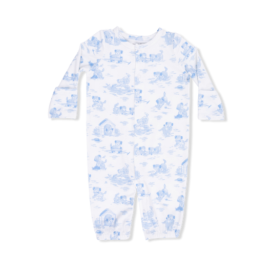Puppy Toile Blue - Convertible Gown