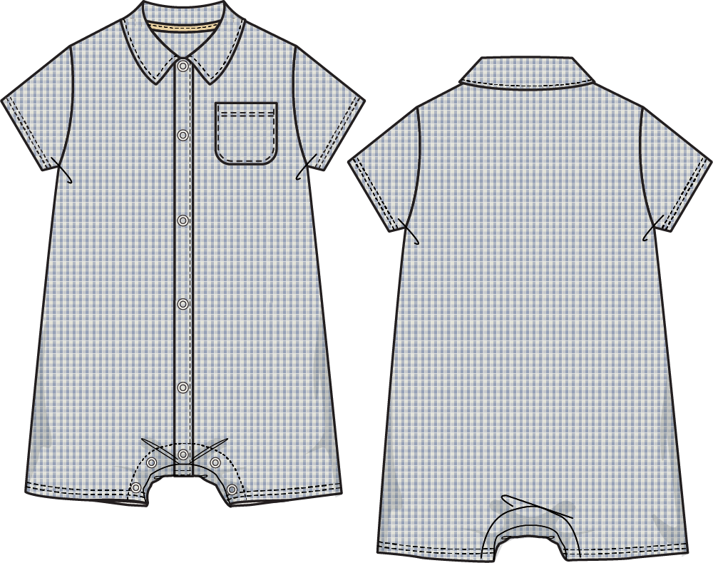 Blue Blizzard Gingham Polo Shortie