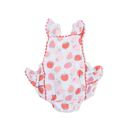 Strawberry Bliss - Ric Rac Ruffle Sunsuit