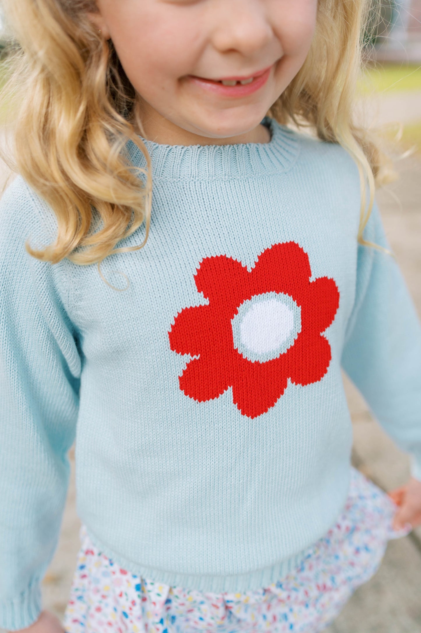 Cozy Up Sweater - Bluffton Blue Flower