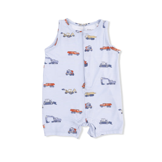 Construction Vehicles - Sleeveless Shortie Romper